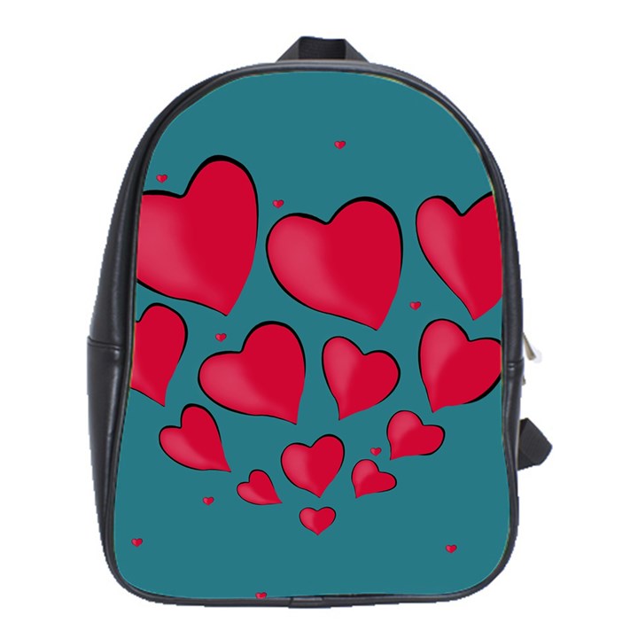 Background Desktop Hearts Heart School Bag (XL)