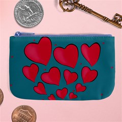 Background Desktop Hearts Heart Large Coin Purse by Sapixe