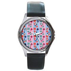 Background Desktop Squares Round Metal Watch by Sapixe