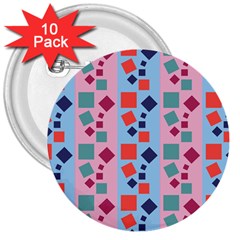 Background Desktop Squares 3  Buttons (10 Pack)  by Sapixe