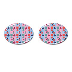 Background Desktop Squares Cufflinks (oval)