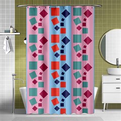 Background Desktop Squares Shower Curtain 48  X 72  (small)  by Sapixe