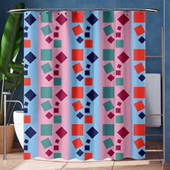 Background Desktop Squares Shower Curtain 60  X 72  (medium)  by Sapixe