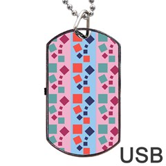 Background Desktop Squares Dog Tag Usb Flash (one Side) by Sapixe