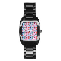 Background Desktop Squares Stainless Steel Barrel Watch by Sapixe