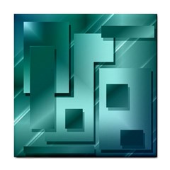 Green Figures Rectangles Squares Mirror Tile Coasters by Sapixe