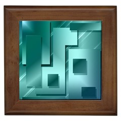 Green Figures Rectangles Squares Mirror Framed Tiles by Sapixe