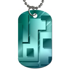 Green Figures Rectangles Squares Mirror Dog Tag (one Side) by Sapixe