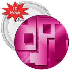 Pink Figures Rectangles Squares Mirror 3  Buttons (10 Pack)  by Sapixe