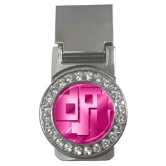 Pink Figures Rectangles Squares Mirror Money Clips (cz)  by Sapixe