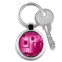 Pink Figures Rectangles Squares Mirror Key Chains (round)  by Sapixe