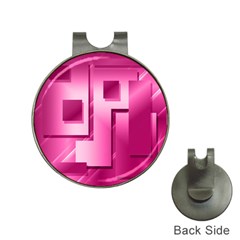 Pink Figures Rectangles Squares Mirror Hat Clips With Golf Markers by Sapixe