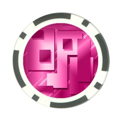 Pink Figures Rectangles Squares Mirror Poker Chip Card Guard by Sapixe