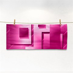 Pink Figures Rectangles Squares Mirror Hand Towel by Sapixe