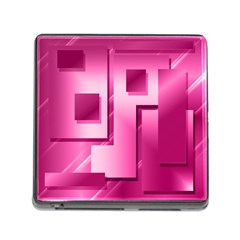 Pink Figures Rectangles Squares Mirror Memory Card Reader (square) by Sapixe