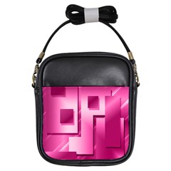 Pink Figures Rectangles Squares Mirror Girls Sling Bags by Sapixe