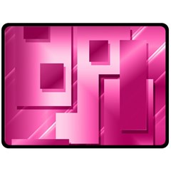 Pink Figures Rectangles Squares Mirror Fleece Blanket (large)  by Sapixe