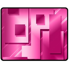 Pink Figures Rectangles Squares Mirror Fleece Blanket (medium)  by Sapixe