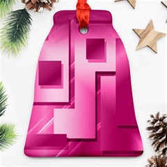 Pink Figures Rectangles Squares Mirror Bell Ornament (two Sides) by Sapixe