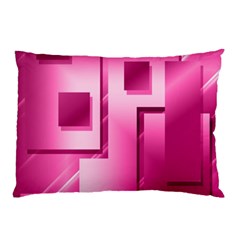 Pink Figures Rectangles Squares Mirror Pillow Case (two Sides) by Sapixe