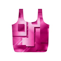 Pink Figures Rectangles Squares Mirror Full Print Recycle Bags (s)  by Sapixe