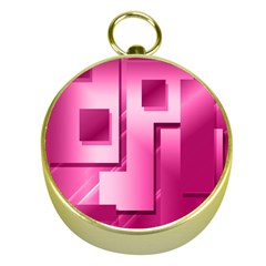 Pink Figures Rectangles Squares Mirror Gold Compasses