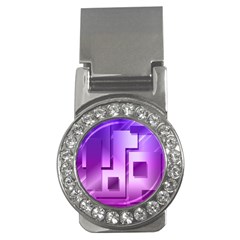 Purple Figures Rectangles Geometry Squares Money Clips (cz)  by Sapixe