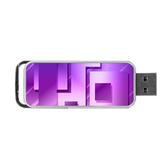 Purple Figures Rectangles Geometry Squares Portable Usb Flash (two Sides) by Sapixe