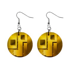 Yellow Gold Figures Rectangles Squares Mirror Mini Button Earrings by Sapixe