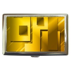 Yellow Gold Figures Rectangles Squares Mirror Cigarette Money Cases by Sapixe