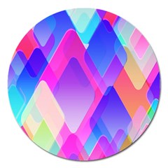 Squares Color Squares Background Magnet 5  (round) by Sapixe