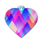 Squares Color Squares Background Dog Tag Heart (Two Sides) Front