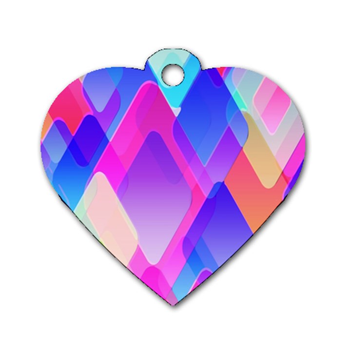 Squares Color Squares Background Dog Tag Heart (Two Sides)