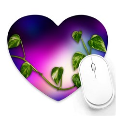 Leaves Green Leaves Background Heart Mousepads