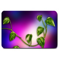 Leaves Green Leaves Background Large Doormat  by Sapixe