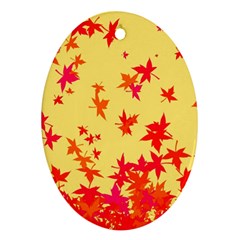 Leaves Autumn Maple Drop Listopad Ornament (oval) by Sapixe