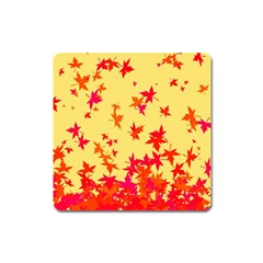 Leaves Autumn Maple Drop Listopad Square Magnet by Sapixe