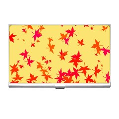 Leaves Autumn Maple Drop Listopad Business Card Holders by Sapixe