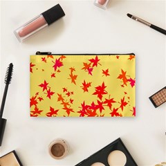 Leaves Autumn Maple Drop Listopad Cosmetic Bag (small)  by Sapixe