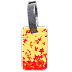 Leaves Autumn Maple Drop Listopad Luggage Tags (one Side)  by Sapixe