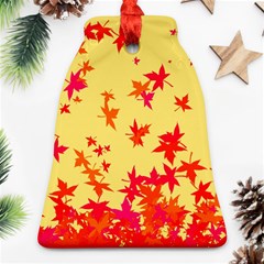 Leaves Autumn Maple Drop Listopad Bell Ornament (two Sides) by Sapixe