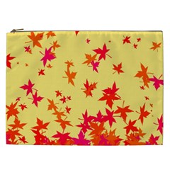 Leaves Autumn Maple Drop Listopad Cosmetic Bag (xxl)  by Sapixe