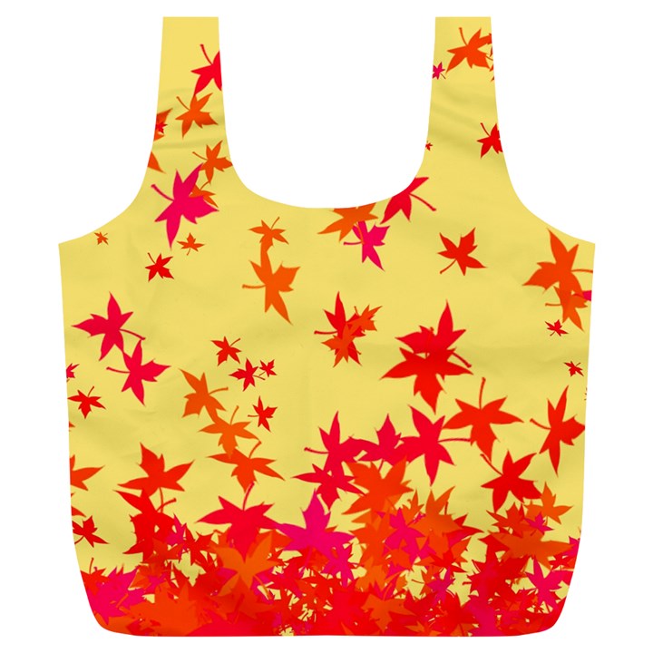 Leaves Autumn Maple Drop Listopad Full Print Recycle Bags (L) 