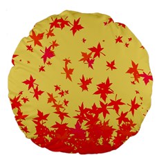 Leaves Autumn Maple Drop Listopad Large 18  Premium Flano Round Cushions by Sapixe