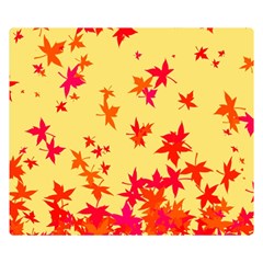 Leaves Autumn Maple Drop Listopad Double Sided Flano Blanket (small)  by Sapixe