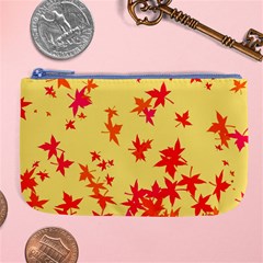 Leaves Autumn Maple Drop Listopad Large Coin Purse by Sapixe