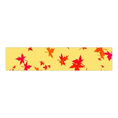 Leaves Autumn Maple Drop Listopad Velvet Scrunchie by Sapixe