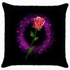 Rosa Black Background Flash Lights Throw Pillow Case (black) by Sapixe