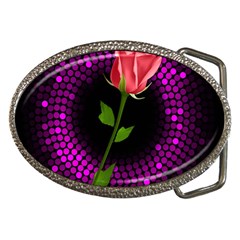 Rosa Black Background Flash Lights Belt Buckles by Sapixe