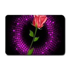 Rosa Black Background Flash Lights Small Doormat  by Sapixe